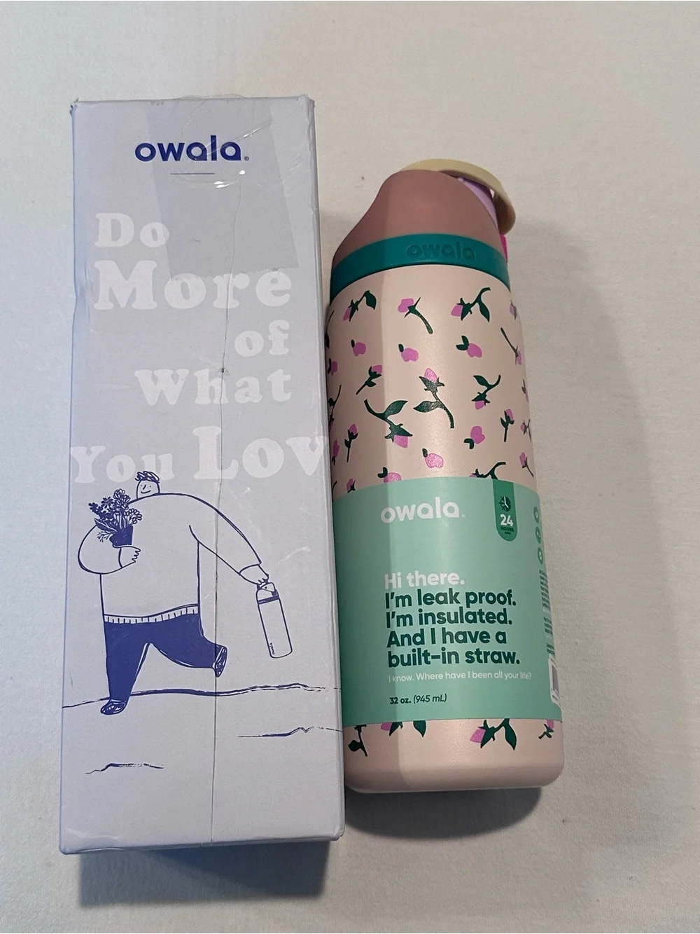 Owala FreeSip 32oz Tea Time Rosebud Water Bottle - New!
